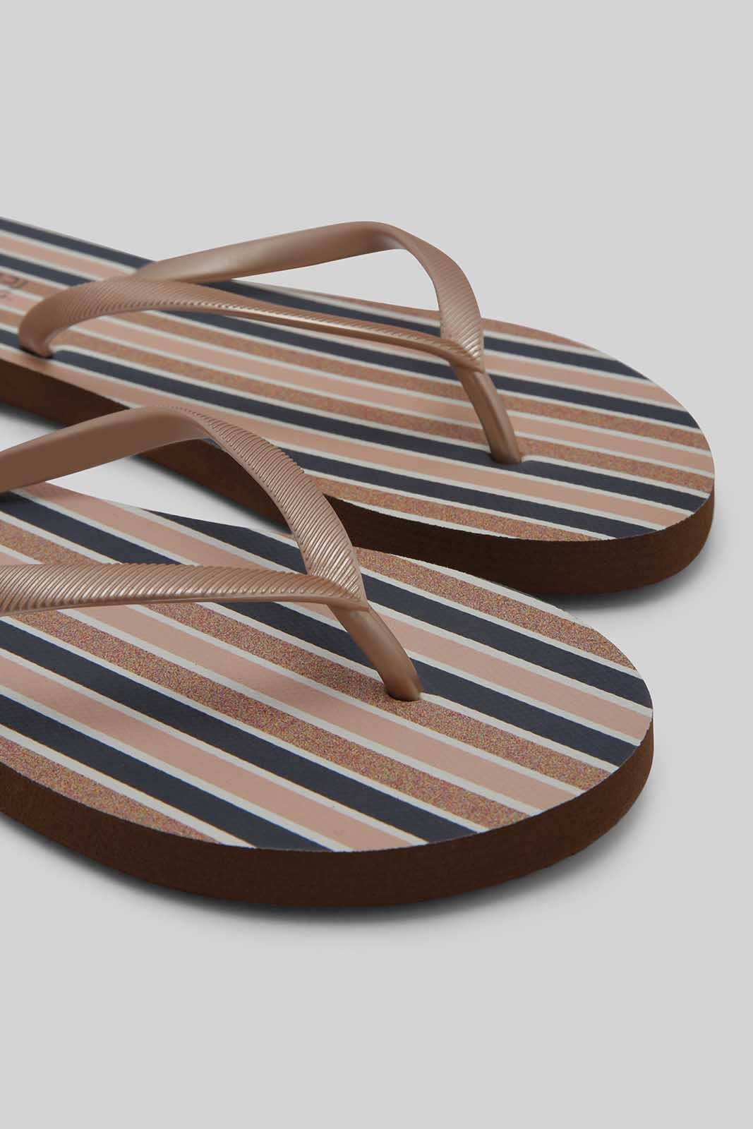 Women Beige Striped Flip Flop sold by Redtag product image thumbnail 2