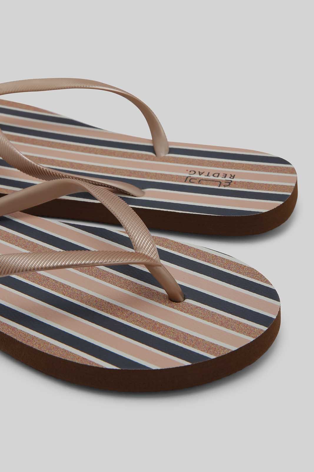 Women Beige Striped Flip Flop sold by Redtag product image thumbnail 3