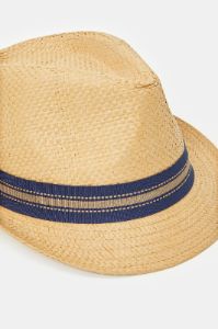 Men Beige Fedora Hat With Band sold by Redtag