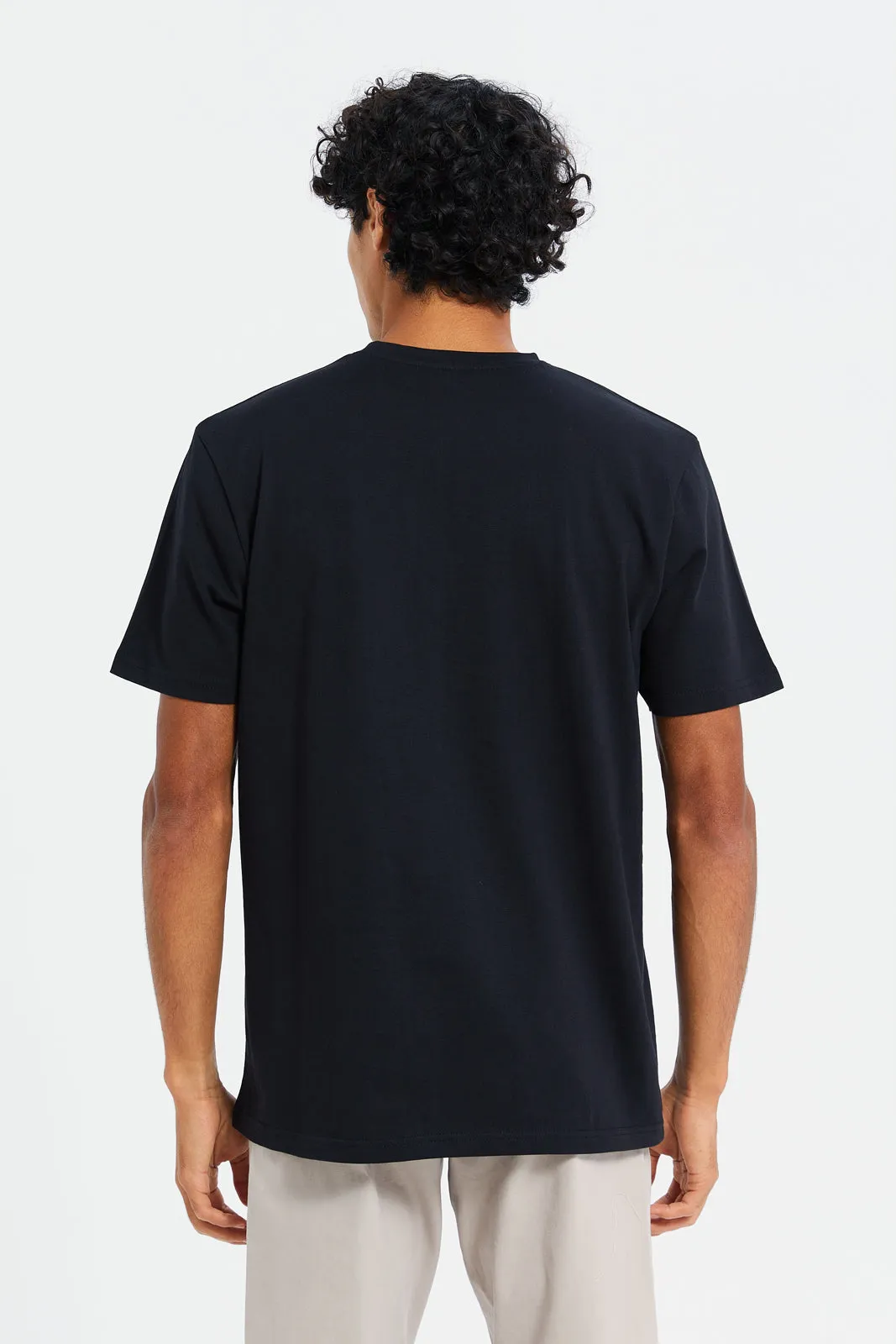 Men Black Reflective Print T-Shirt sold by Redtag product image thumbnail 3