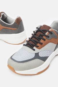 Men Grey Material Block Sneaker sold by Redtag