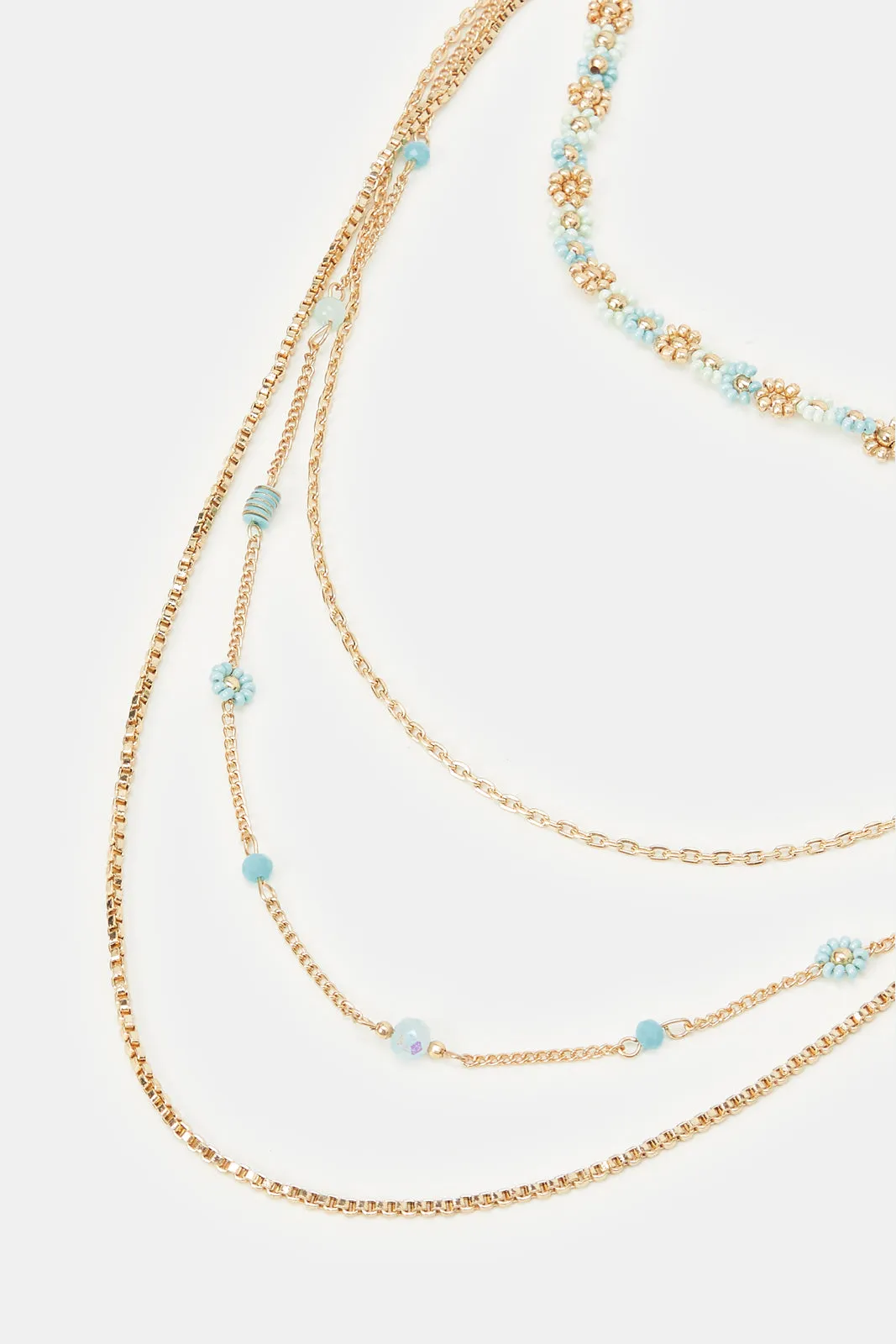 Women Gold Floral Embellished Necklace sold by Redtag product image thumbnail 2