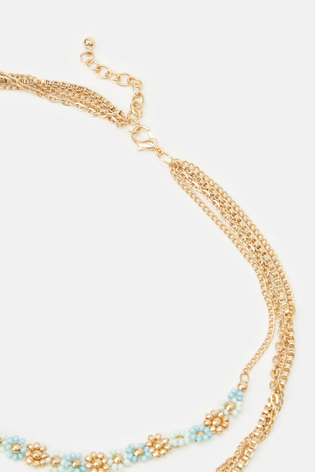 Women Gold Floral Embellished Necklace sold by Redtag product image thumbnail 3