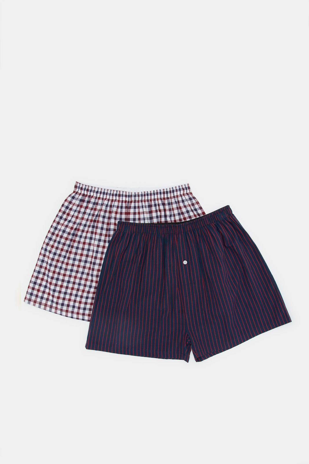 Men Navy And White Checkered Boxers Set (Pack of 2) sold by Redtag product image thumbnail 2