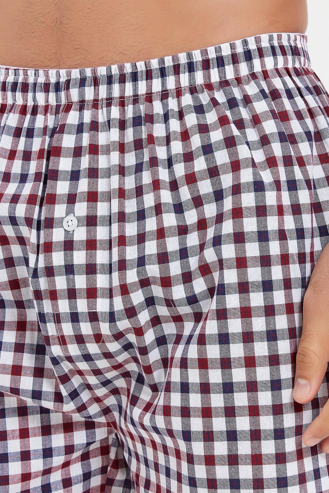 Men Navy And White Checkered Boxers Set (Pack of 2) sold by Redtag