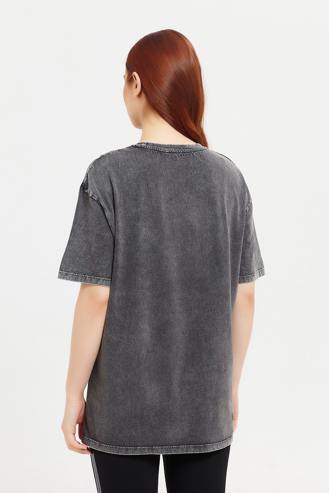 Women Charcoal Oversize Biker T-Shirt sold by Redtag product image thumbnail 3