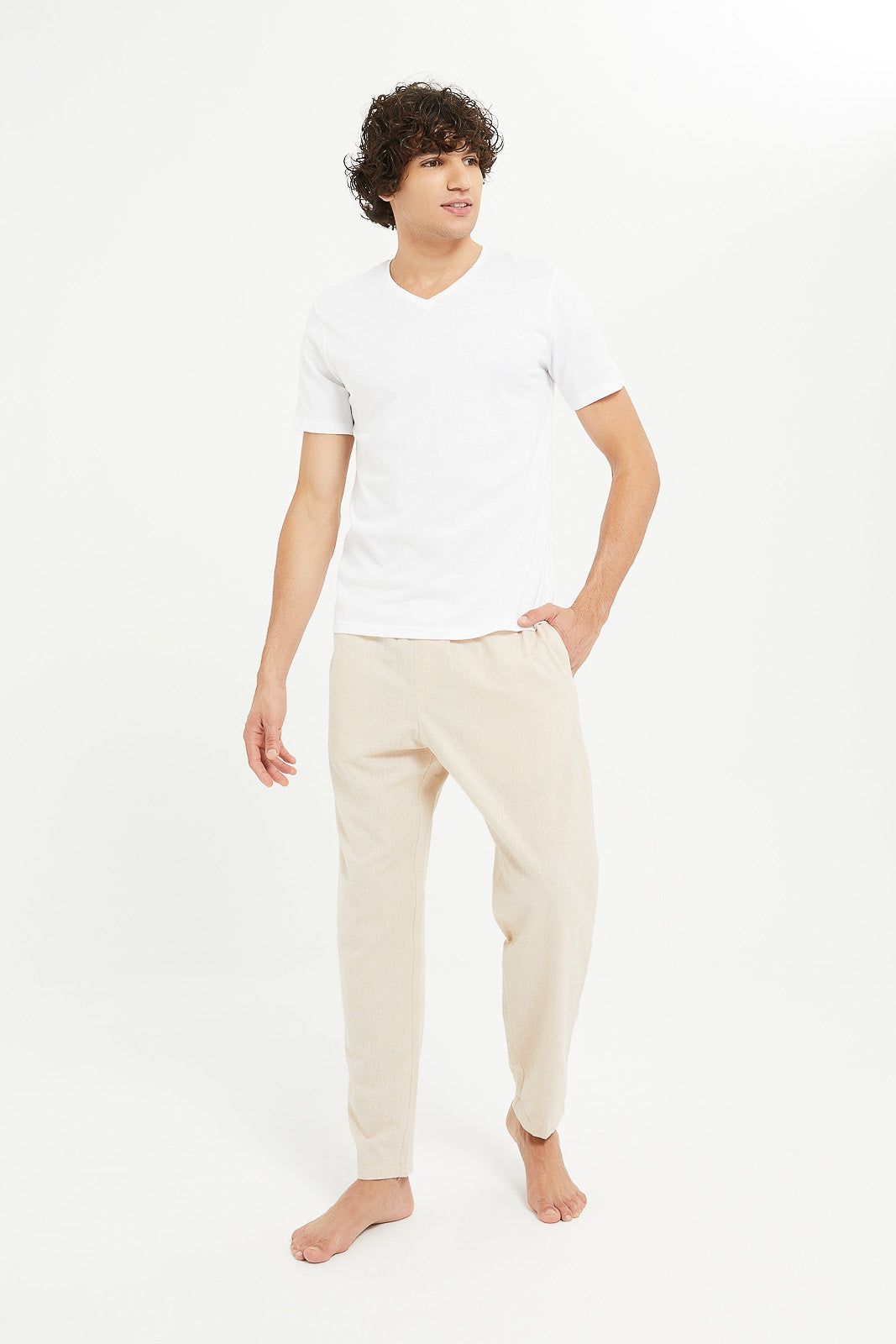 Men Beige Pyjama Bottoms sold by Redtag product image thumbnail 2