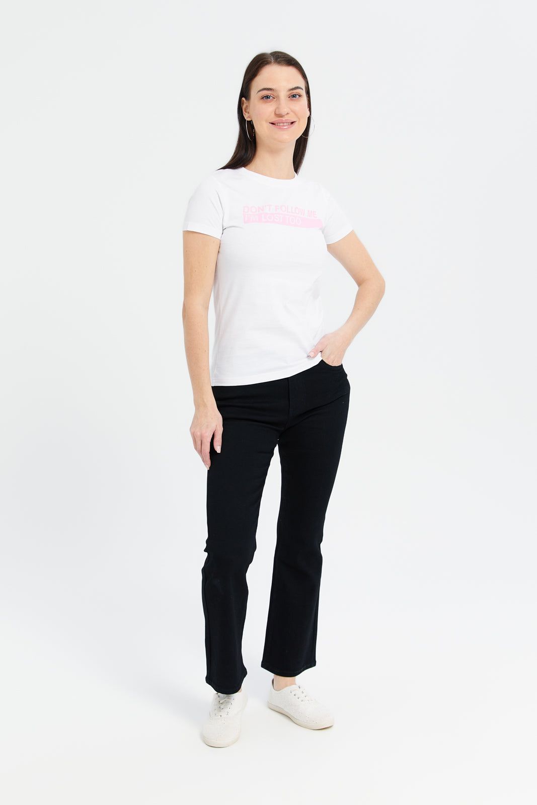 Women White Printed T-Shirt sold by Redtag product image thumbnail 2