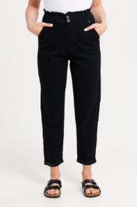 Women Black Paper Bag Baggy Fit Jeans sold by Redtag