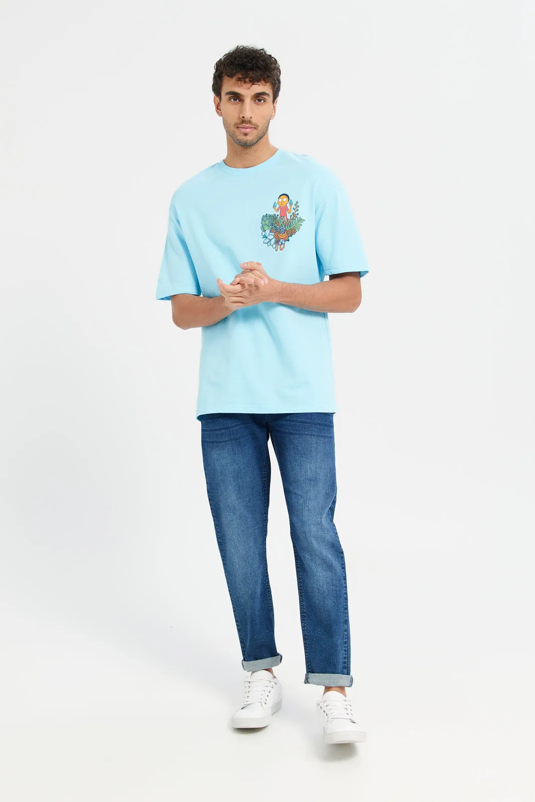 Men Blue Rick And Morty Printed T-Shirt sold by Redtag product image thumbnail 2