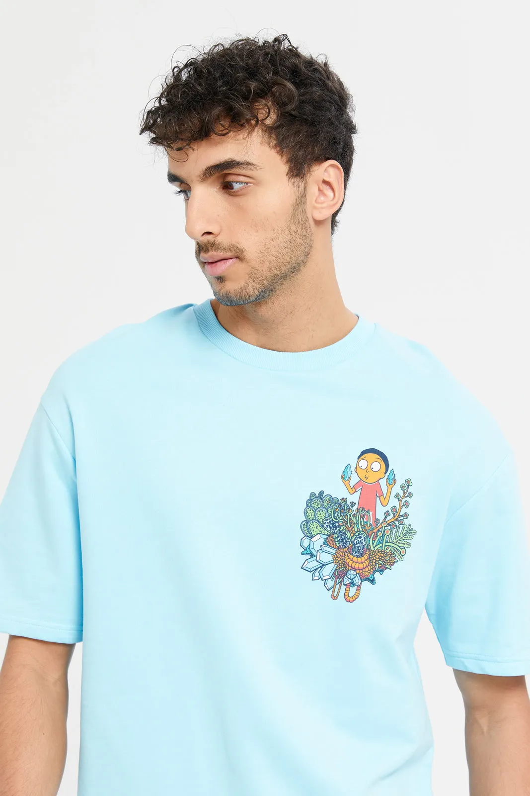 Men Blue Rick And Morty Printed T-Shirt sold by Redtag product image thumbnail 4