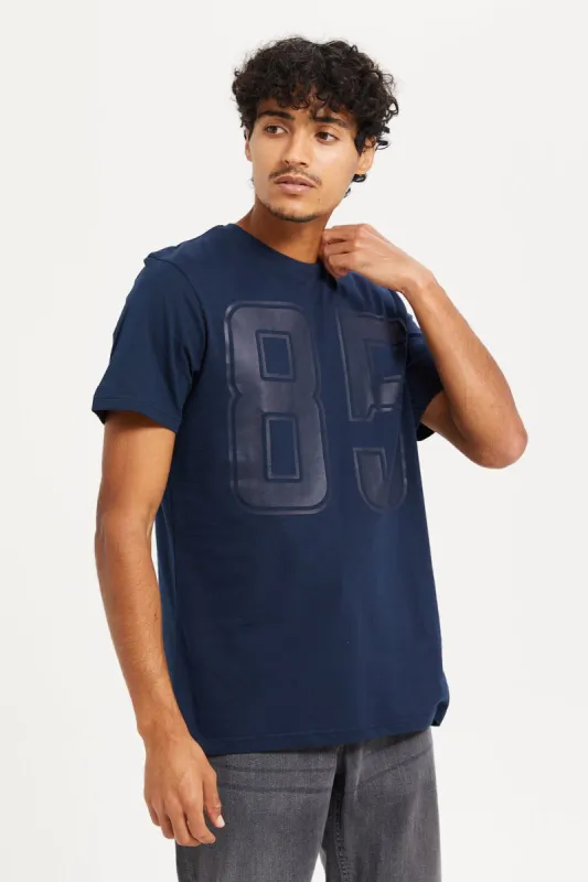 Men Navy Printed T-Shirt sold by Redtag