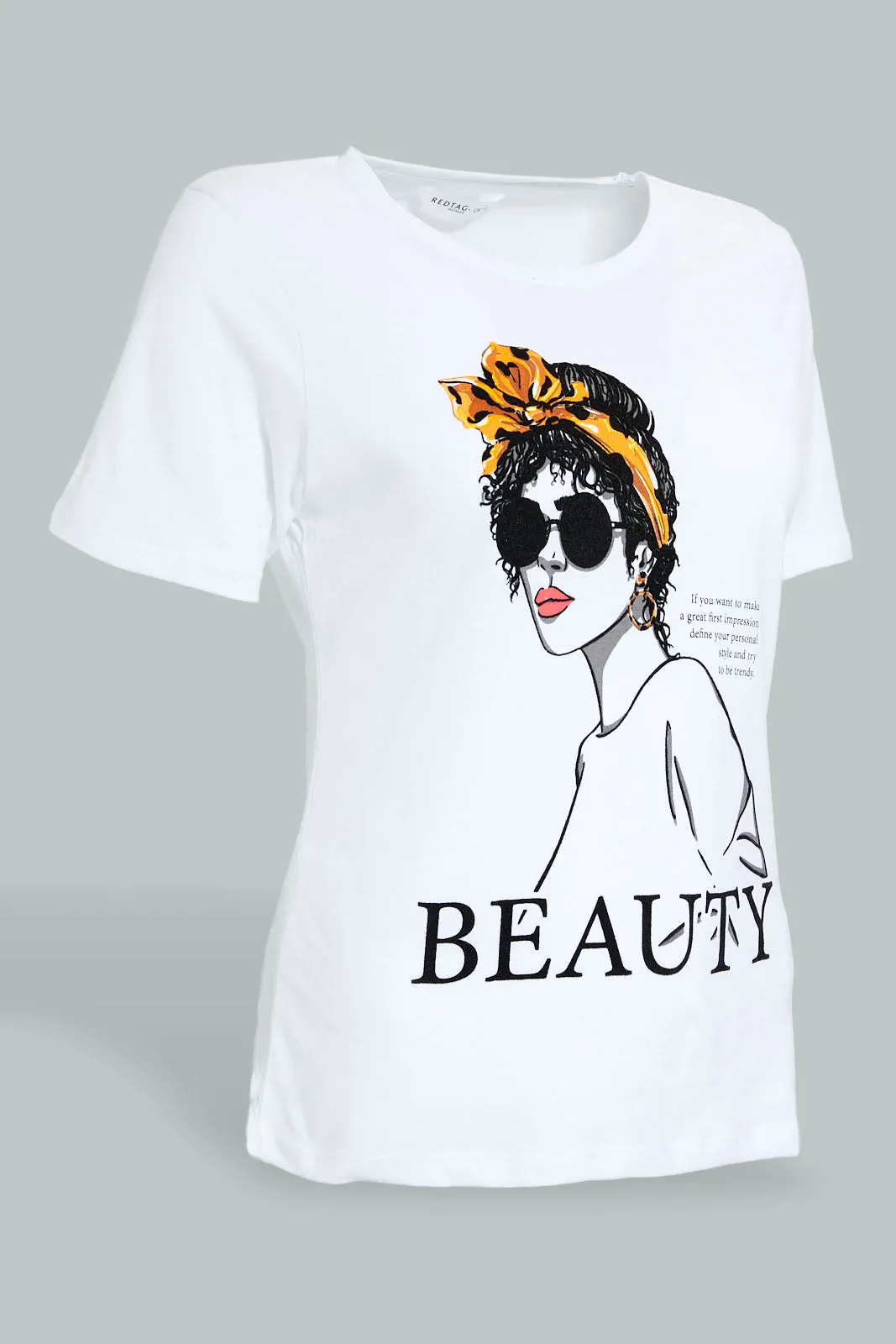White Beauty Printed T-Shirt sold by Redtag product image thumbnail 3