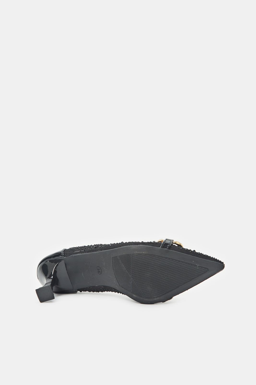 Women Black Embellished Court Heels sold by Redtag product image thumbnail 5