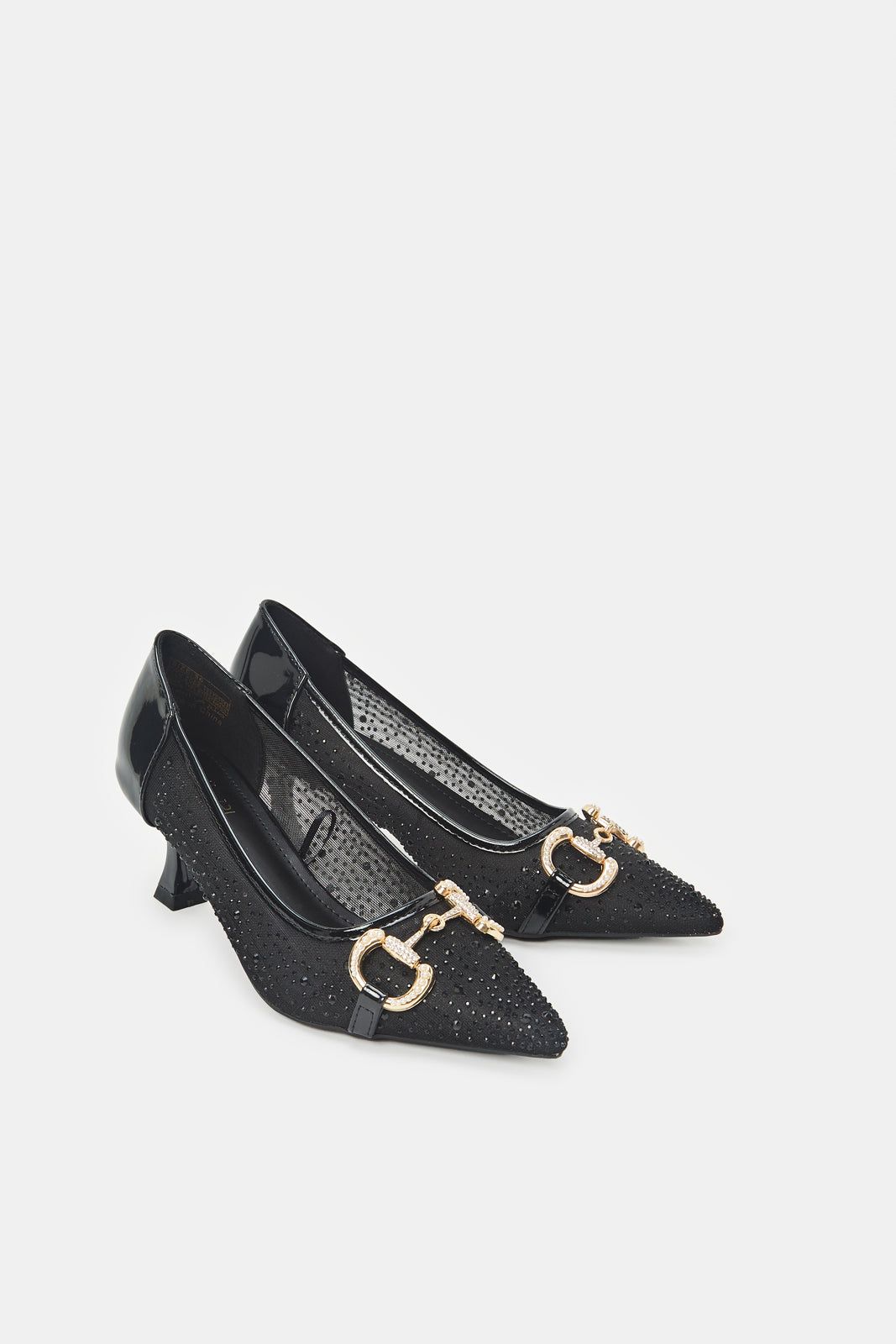 Women Black Embellished Court Heels sold by Redtag product image thumbnail 2