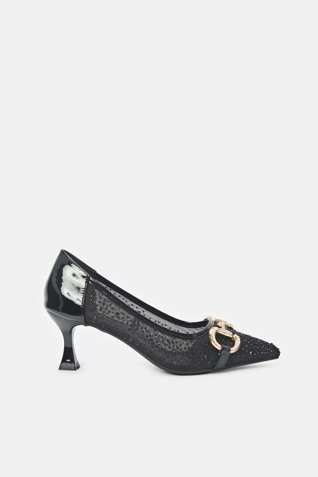 Women Black Embellished Court Heels sold by Redtag