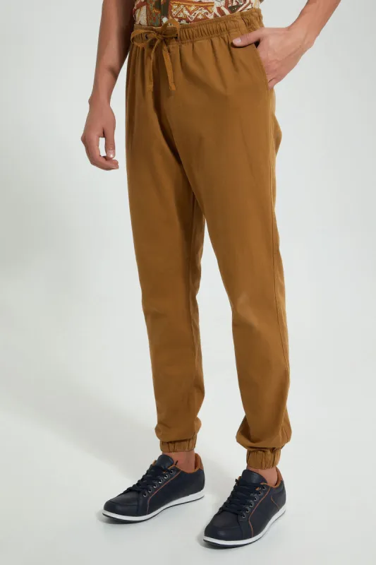 Tan Slim Fit Jogger sold by Redtag