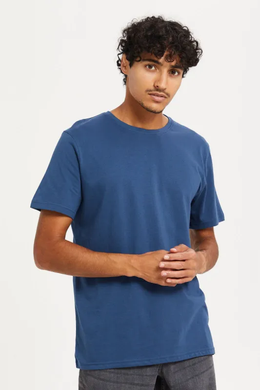 Men Blue Basic T-Shirt sold by Redtag
