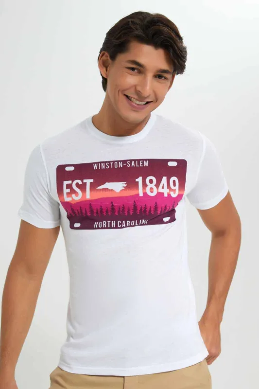 White Graphic T-Shirt For Men sold by Redtag