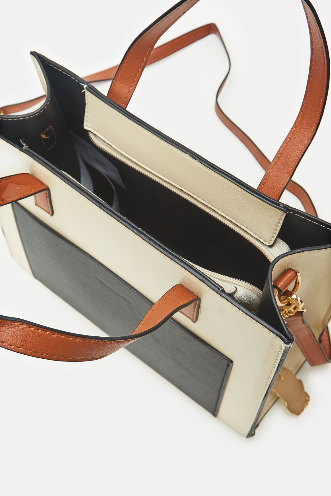 Women Black And Beige Tote Bag sold by Redtag product image thumbnail 4