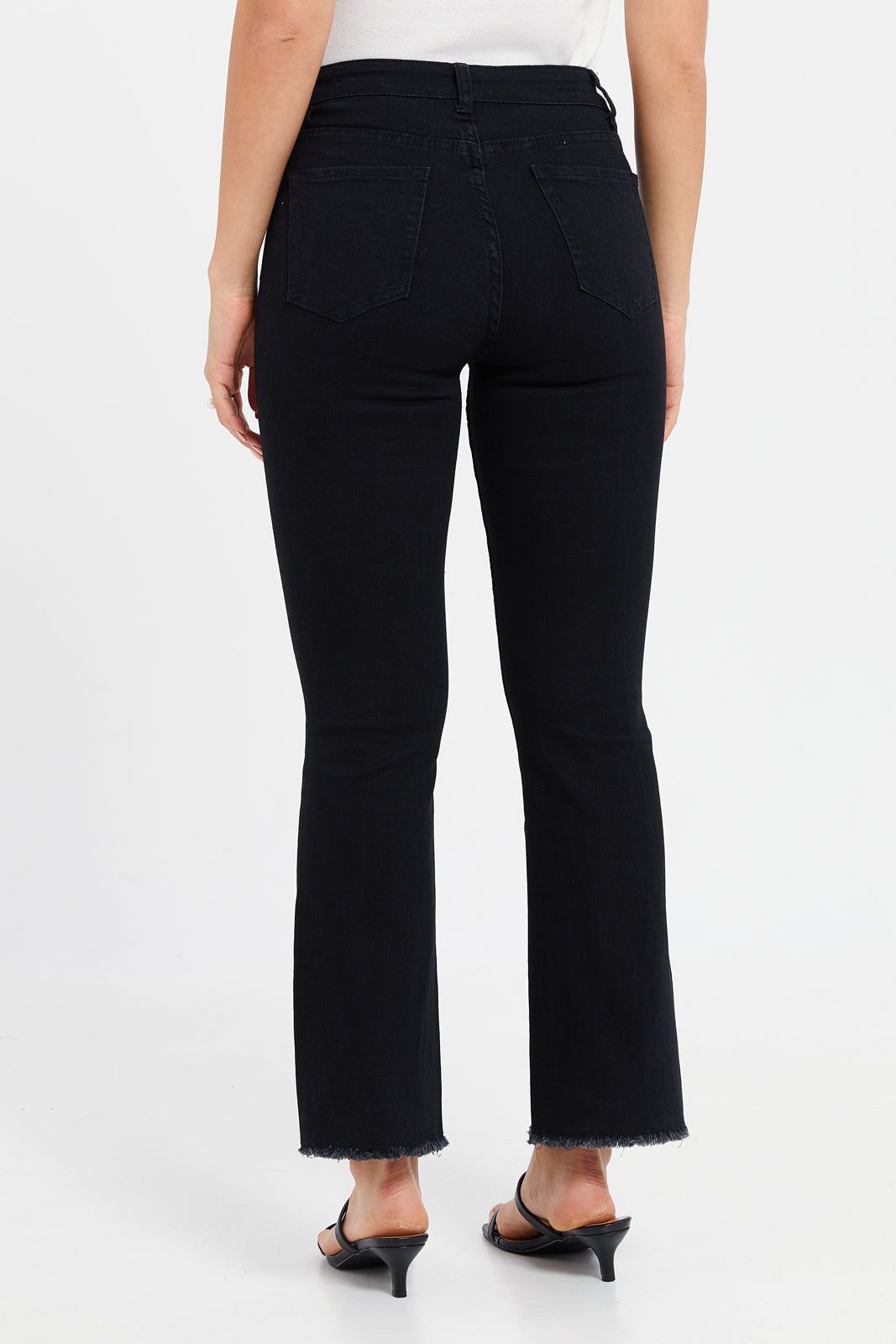 Women Black High Rise Fit Flare Jeans sold by Redtag product image thumbnail 3