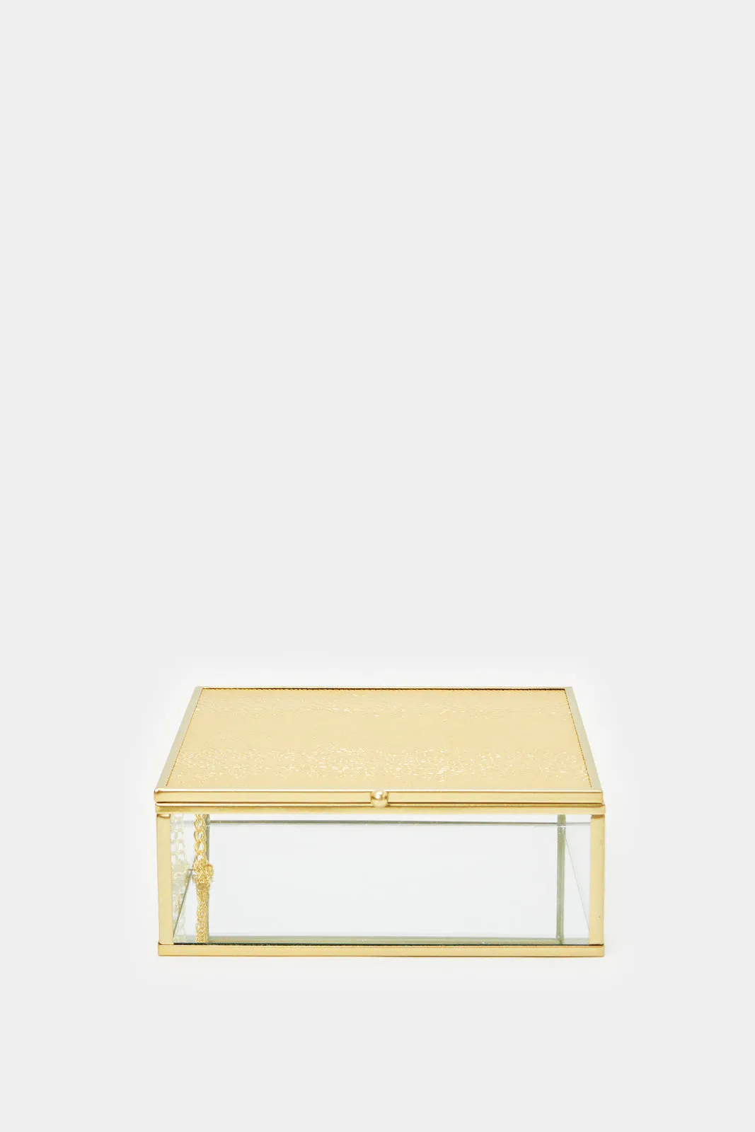 Gold Pu Texture Mirror Jewelry Box sold by Redtag