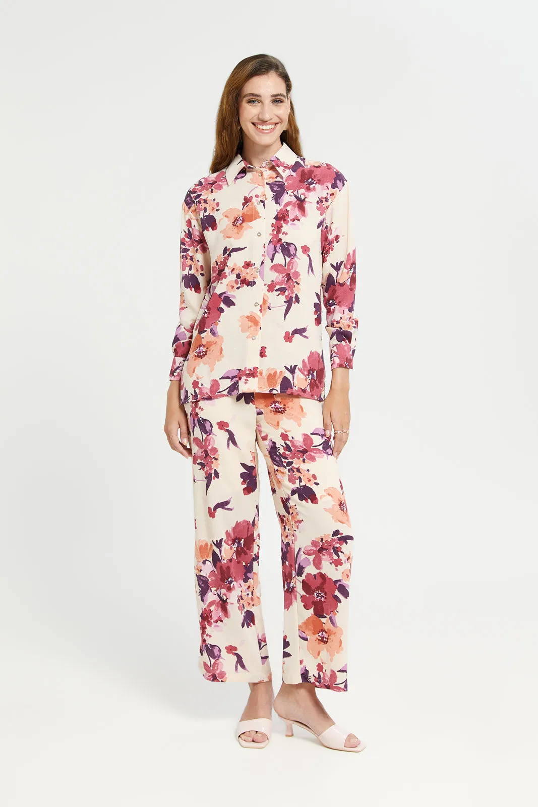 Printed Wide Leg Elasticated Waist Trousers sold by Redtag product image thumbnail 2