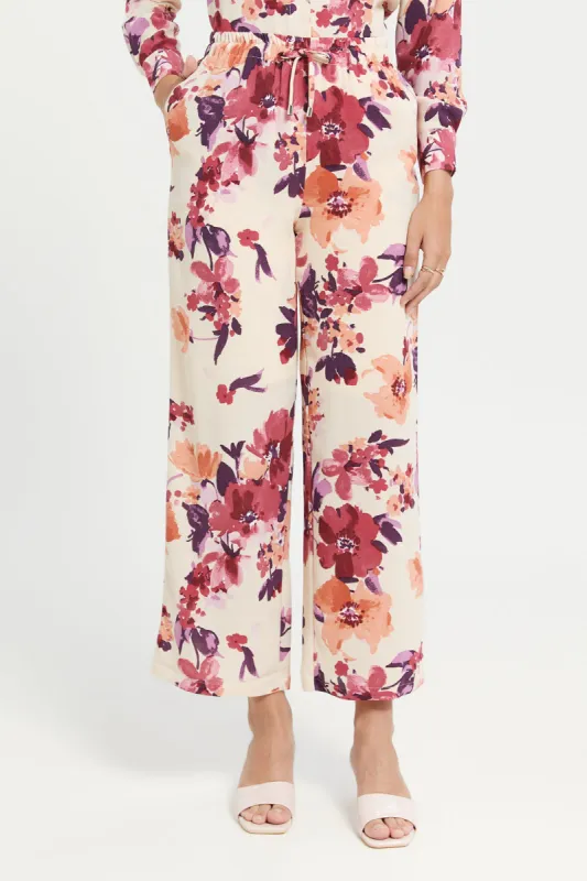 Printed Wide Leg Elasticated Waist Trousers sold by Redtag