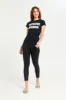 Women Black Graphic T-Shirt sold by Redtag
