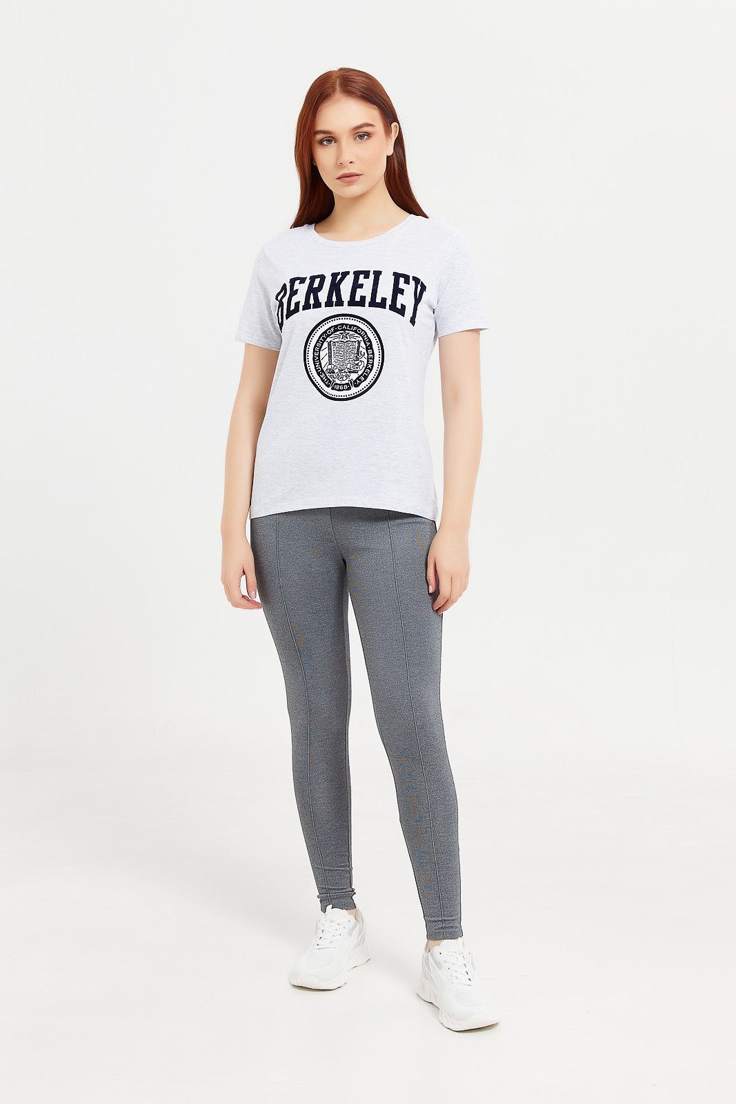 Women Grey Ponte Legging With Front Pleat sold by Redtag product image thumbnail 2