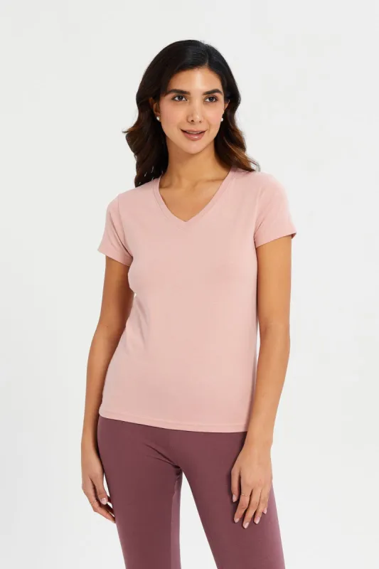 Women Pink Basic T-Shirt sold by Redtag