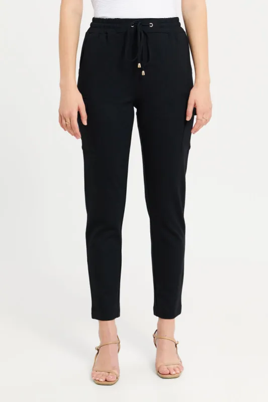 Women Black Elasticated Waist Leggings sold by Redtag