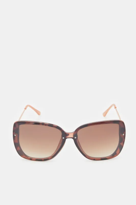 Women Brown Oversized Sunglasses sold by Redtag