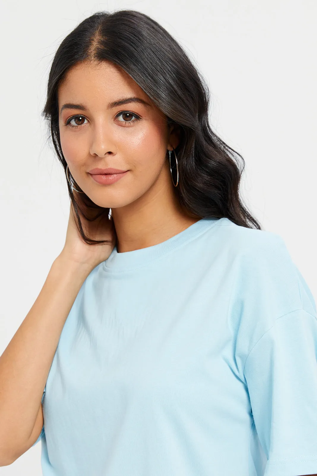 Woman Blue Basic Active T-Shirt sold by Redtag product image thumbnail 4