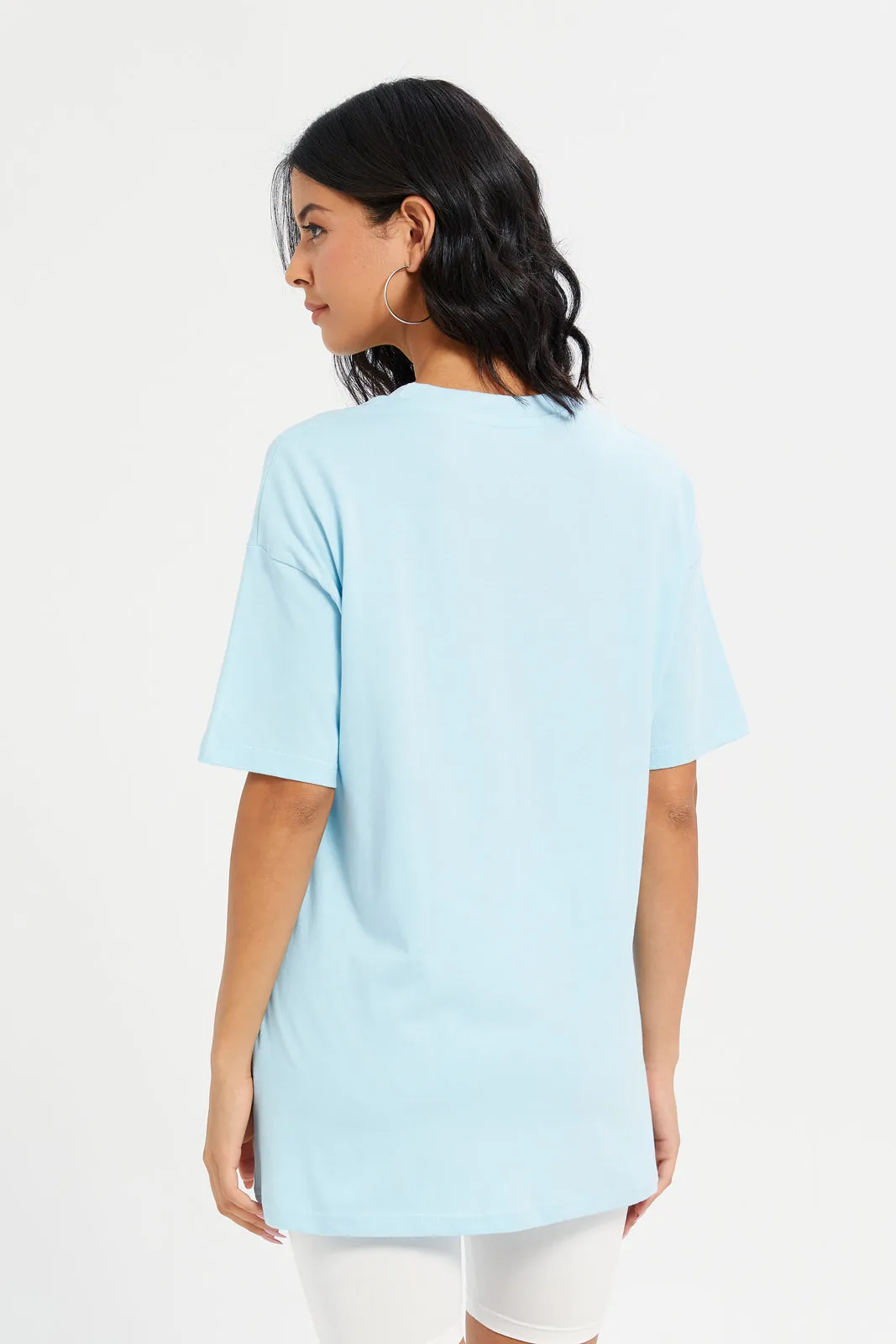Woman Blue Basic Active T-Shirt sold by Redtag product image thumbnail 3