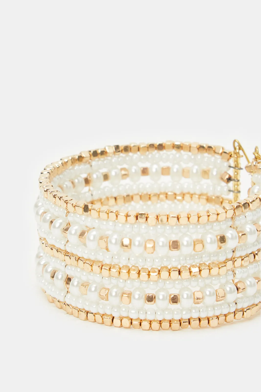 Women Gold Pearls Cuff Bracelet sold by Redtag product image thumbnail 2
