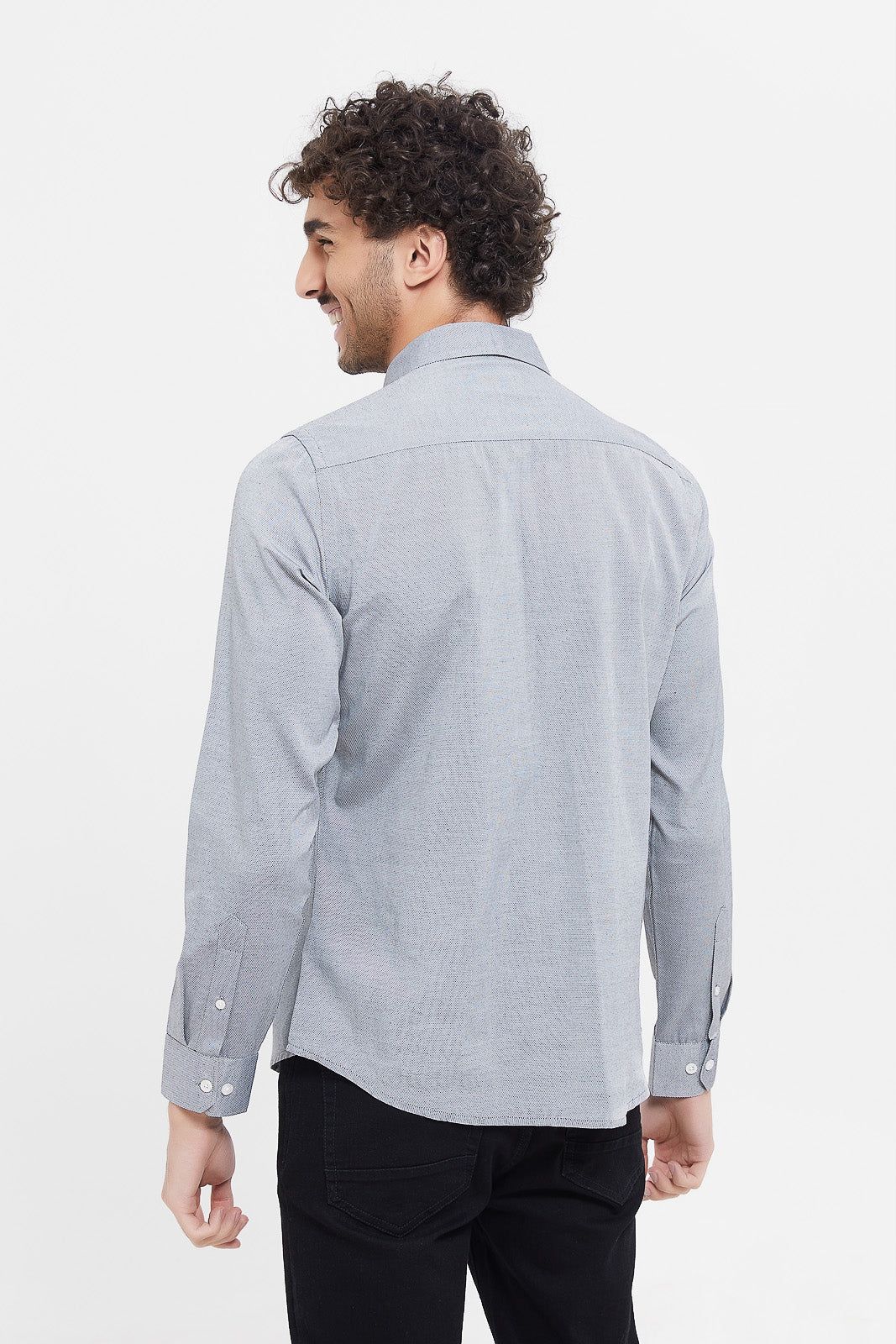Men Grey Plain Formal Shirt sold by Redtag product image thumbnail 3