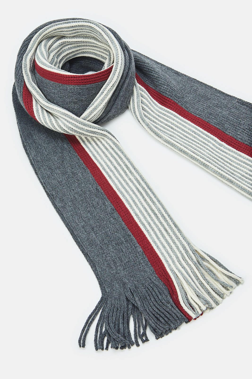 Men Grey Single Classic Scarf sold by Redtag product image thumbnail 2