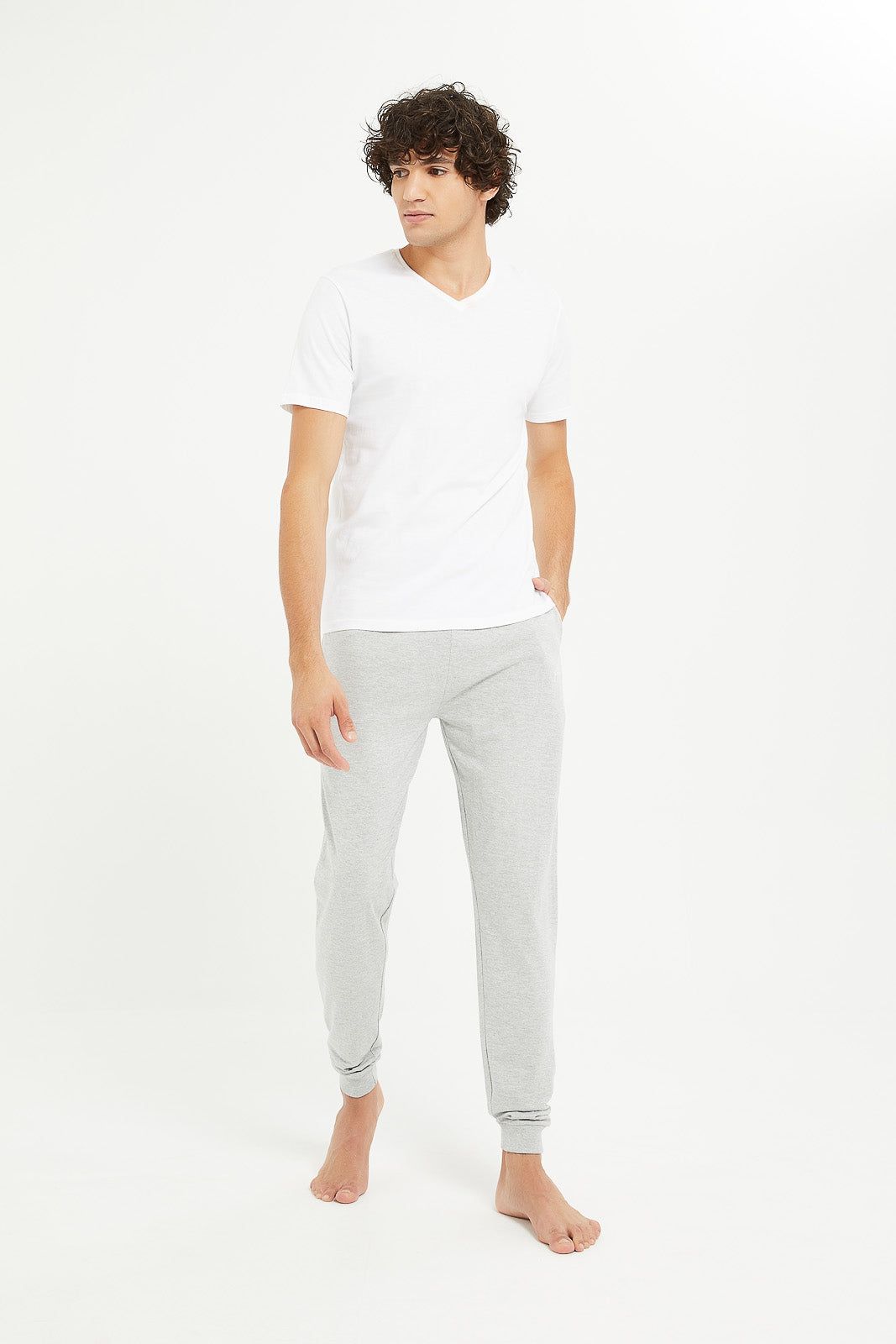 Men Grey Cuffed Pyjama Bottom sold by Redtag product image thumbnail 2