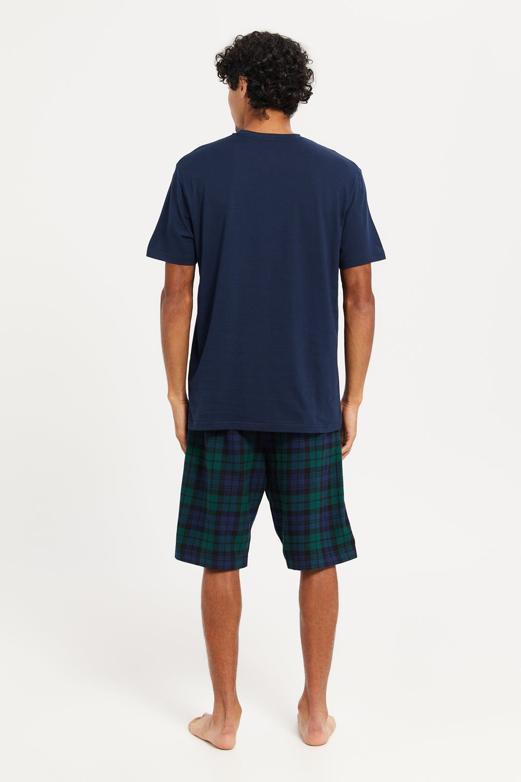 Men Navy Checked Nightwear Set (2 Piece) sold by Redtag product image thumbnail 4