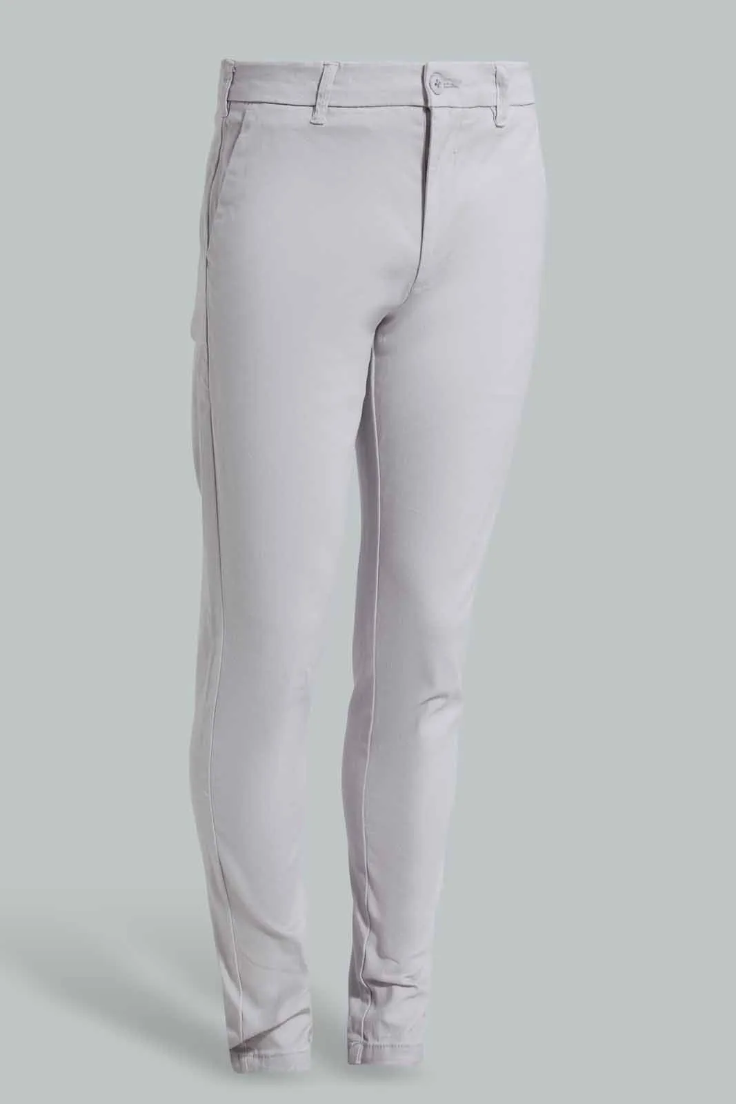 Grey Slim Fit Chino Trouser For Men sold by Redtag product image thumbnail 3