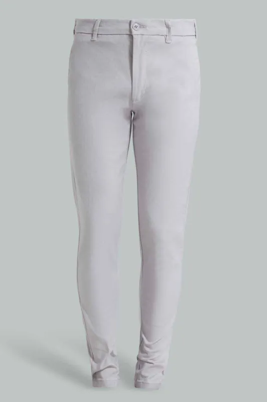 Grey Slim Fit Chino Trouser For Men sold by Redtag