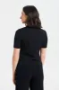 Polo Neck Button Detailed Rib Top sold by Redtag
