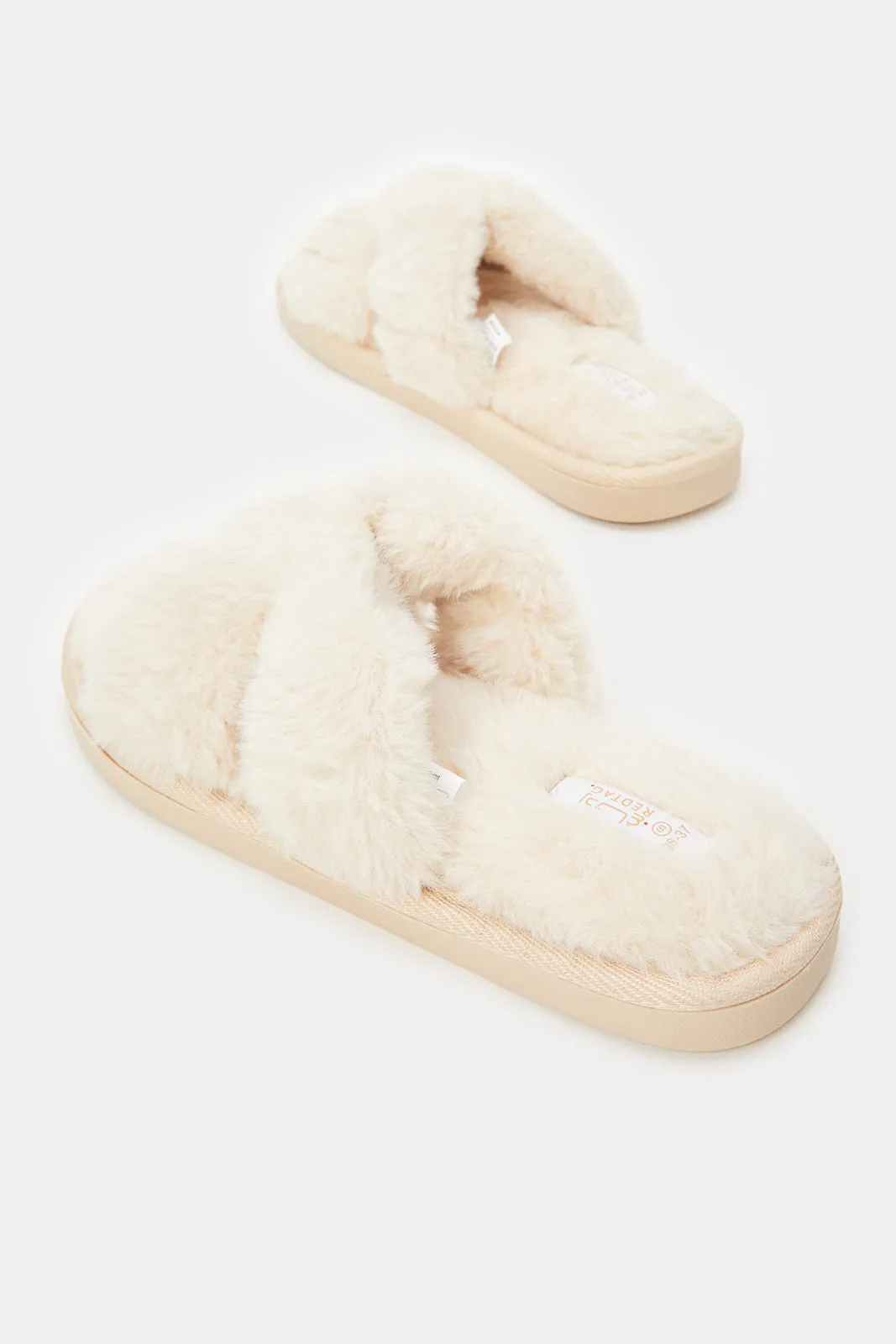 Women Taupe Textured Slipper sold by Redtag product image thumbnail 4