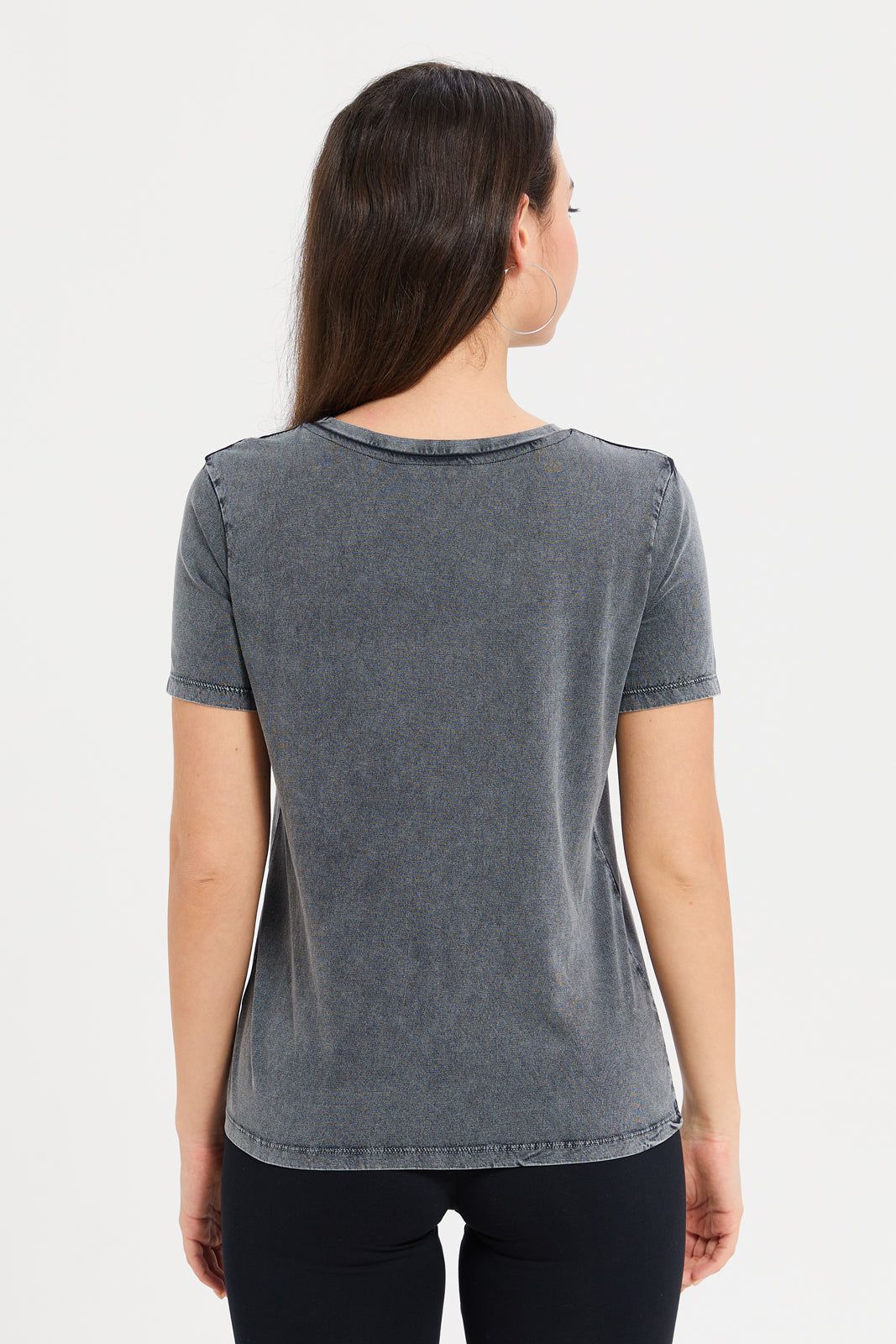 Women Charcoal Embellished T-Shirt sold by Redtag product image thumbnail 3