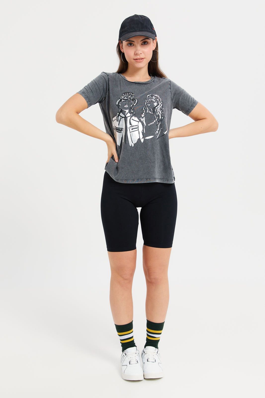 Women Charcoal Embellished T-Shirt sold by Redtag product image thumbnail 2