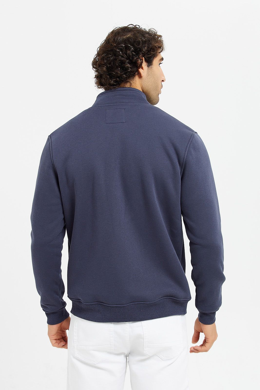 Men Blue Faux Fur Zipper Jacket sold by Redtag product image thumbnail 3