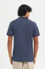 Men Navy Printed Polo T-Shirt sold by Redtag
