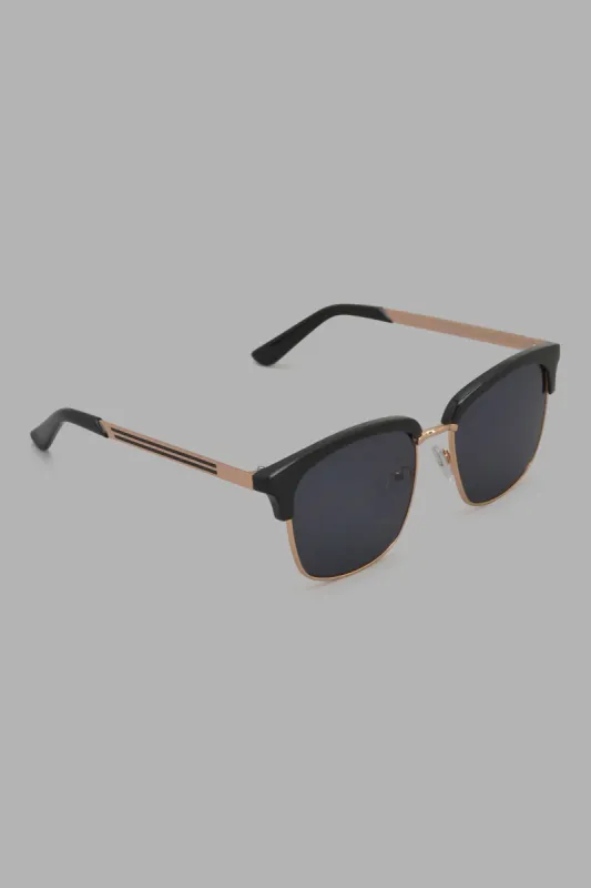 Gold And Black Wayfarer Sunglasses For Men sold by Redtag