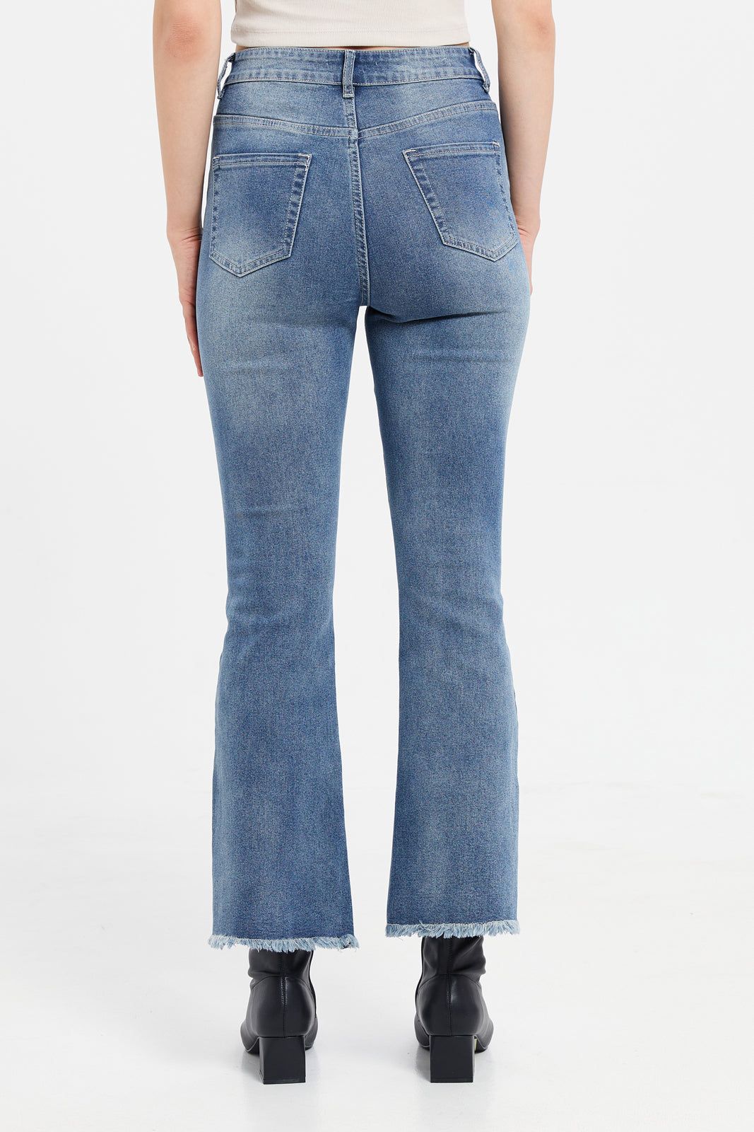 Women Blue High Rise Fit Flare Jeans sold by Redtag product image thumbnail 3